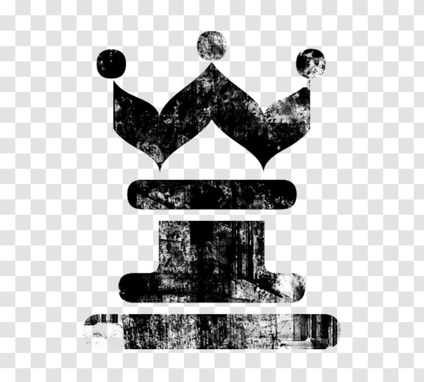 Chess Piece Queen King Icon - Monochrome Transparent PNG