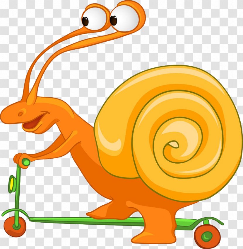 Cartoon Snail Royalty-free Illustration - Playing Trolley Transparent PNG