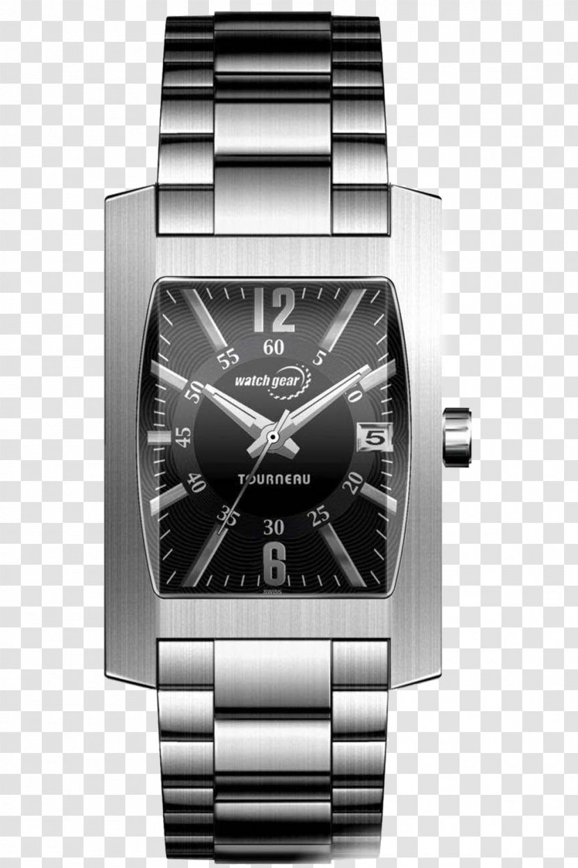 Watch Strap Steel Tourneau Clock - Silver Transparent PNG