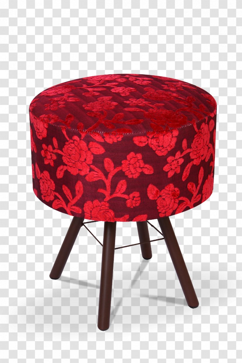 Red Stool Tuffet Chair Blue - Floral Vermelho Transparent PNG