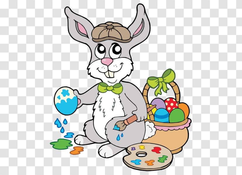 Easter Bunny Illustration - Artwork - To Paint Eggs On Bunnies Transparent PNG