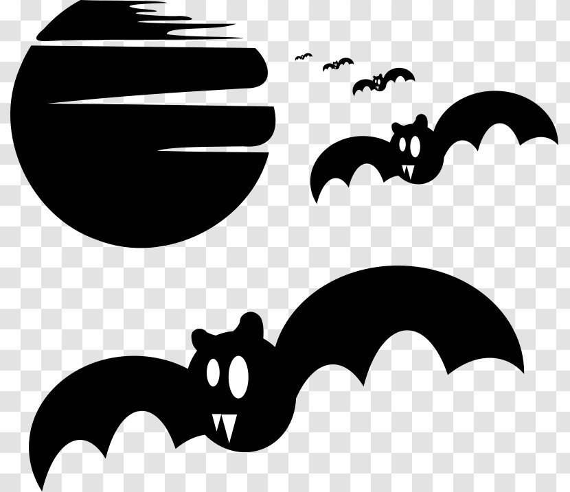 Silhouette Halloween Haunted House Clip Art - Mammal - Bat Cliparts Transparent PNG