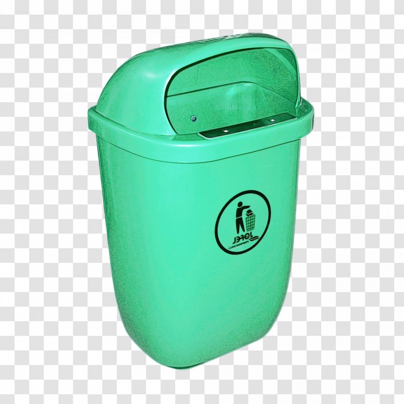 Green Lid Waste Container Containment Plastic - Watercolor - Collector Recycling Transparent PNG