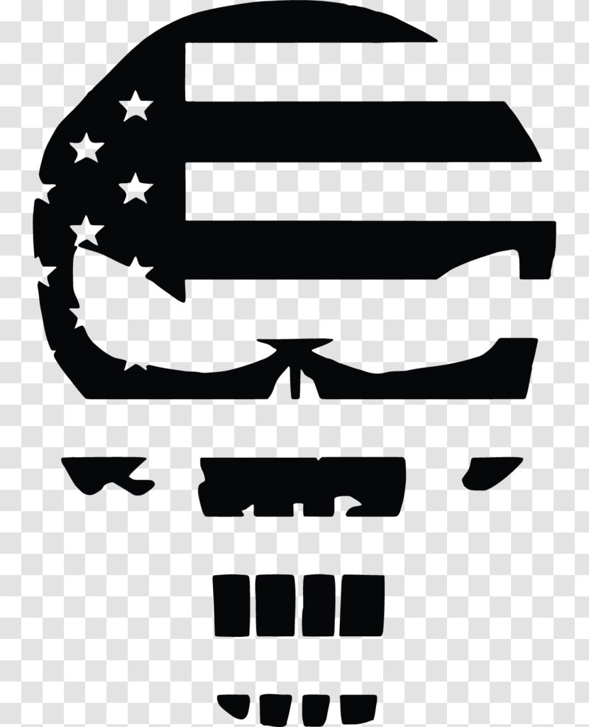 Clip Art United States Of America Punisher Flag The Decal - Monochrome Photography Transparent PNG