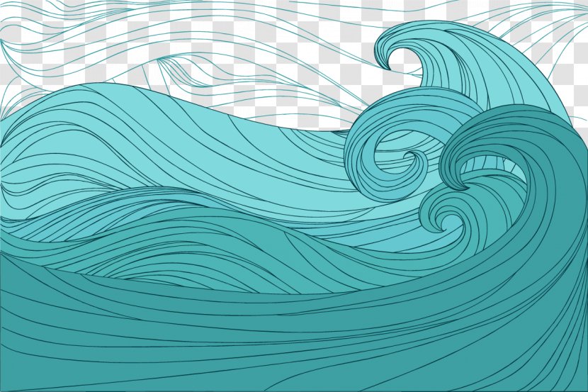 Euclidean Vector Wind Wave Green - Resource - Waves Transparent PNG