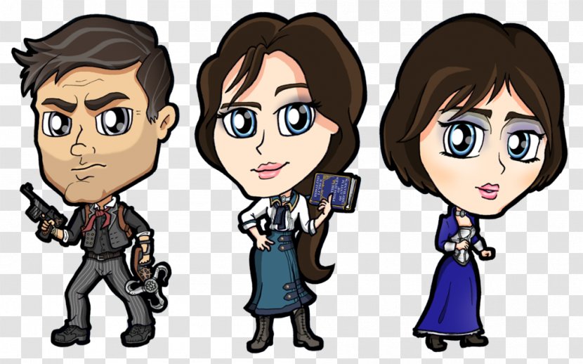 BioShock Infinite: Burial At Sea Elizabeth Rapture Booker DeWitt Robert Lutece - Silhouette - Cartoon Transparent PNG