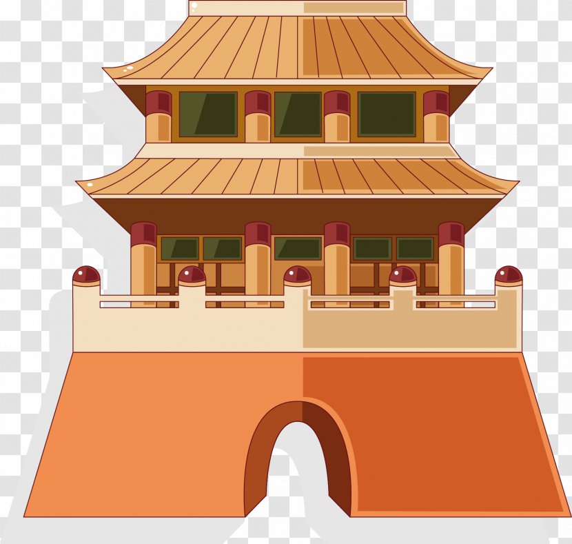 China Building Architecture Illustration - Retro Palace Chinese Transparent PNG