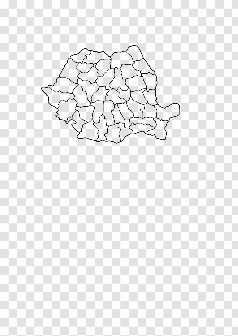 Romania Map Line Art Clip - Coat Of Arms Transparent PNG