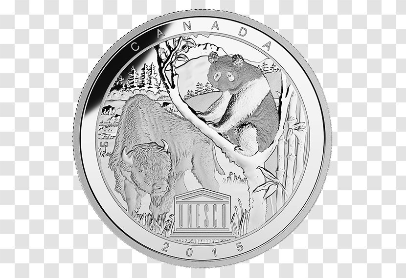 Silver Coin Canada Royal Canadian Mint Dollar - Fictional Character - Sichuan Panda Transparent PNG