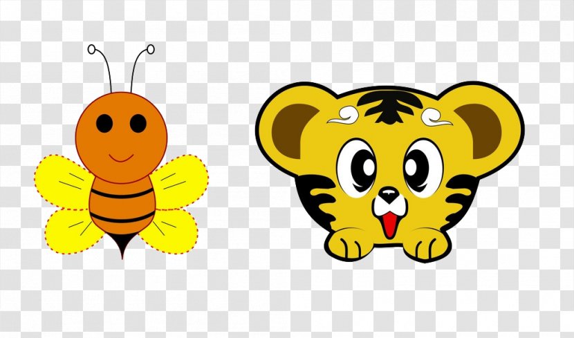 Tiger Bee Animal - Membrane Winged Insect Transparent PNG