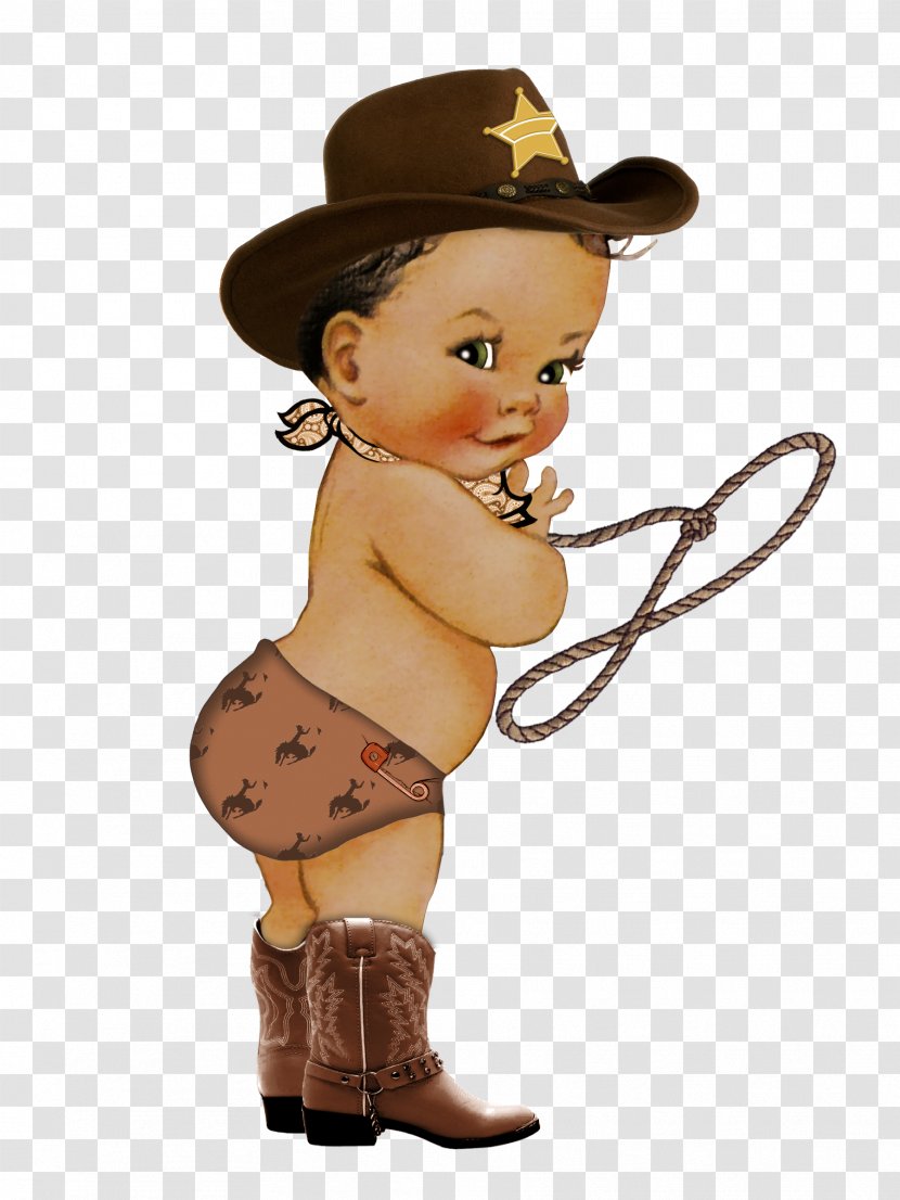 Baby Shower Cowboy Birthday Party Sticker - Infant Transparent PNG