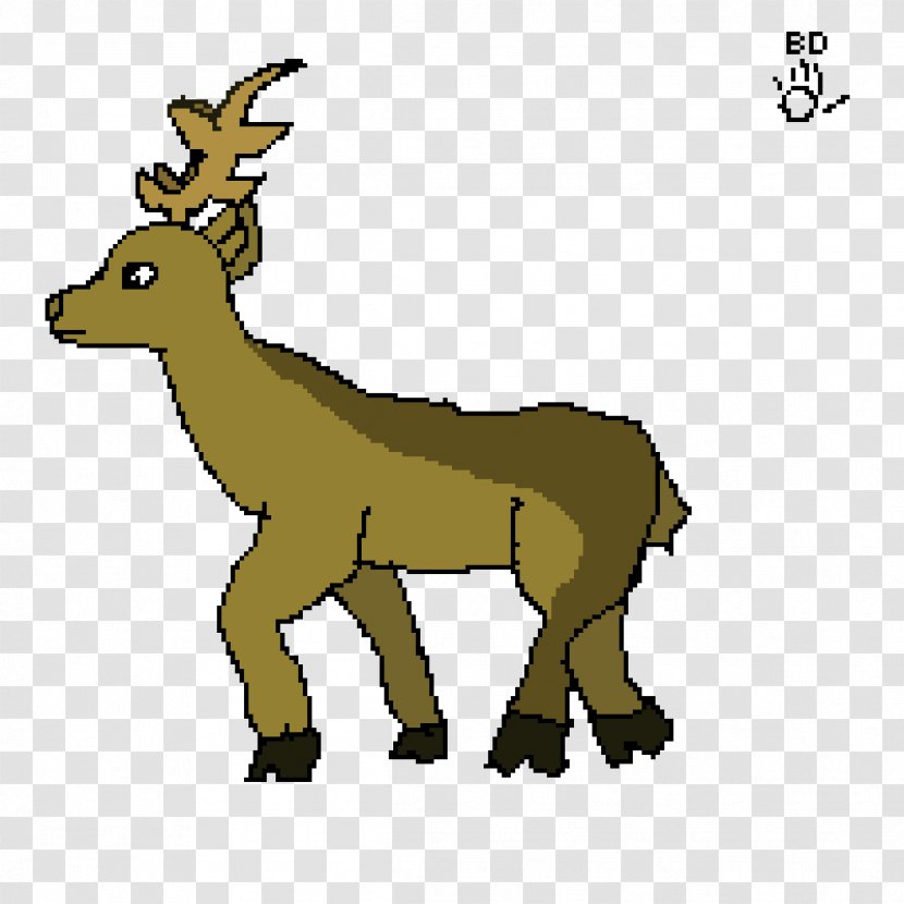 Reindeer Elk Donkey Pack Animal Clip Art - Chamois - Pixel Deer Transparent PNG