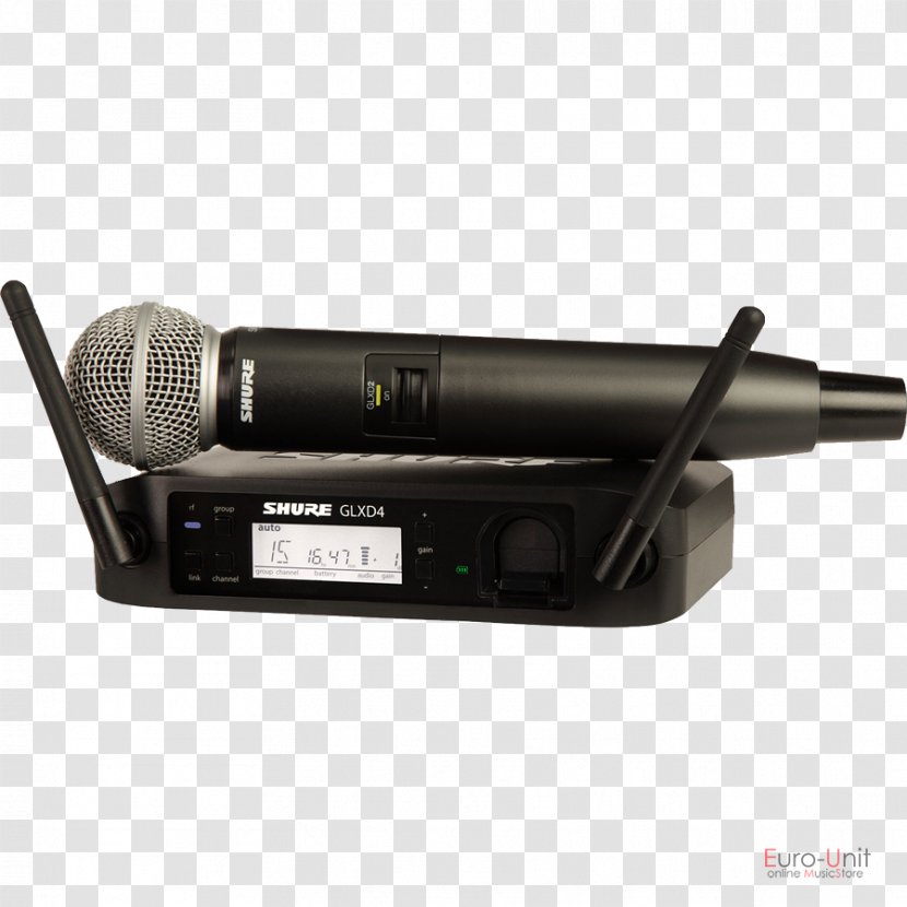 Shure SM58 Wireless Microphone GLXD24/SM58 Beta 58A Transparent PNG