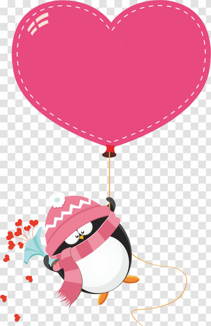 Penguin Love Stock Illustration Valentine's Day - Heart Transparent PNG