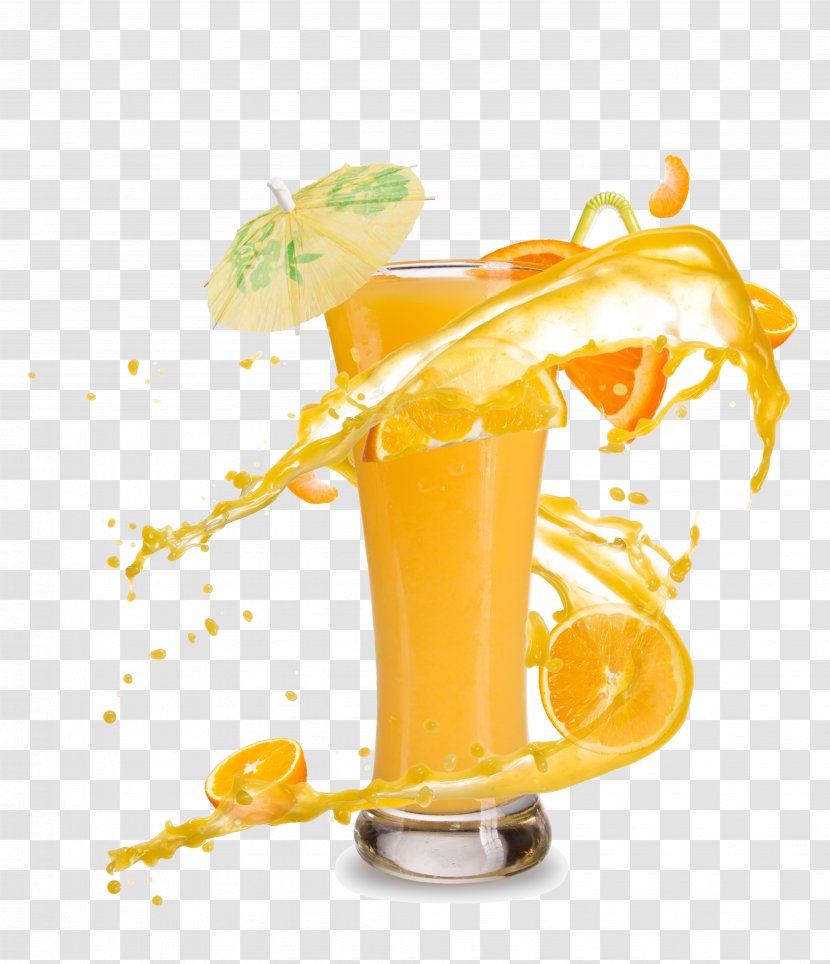 Orange Juice Smoothie Cocktail Soft Drink - Food - Fruit And Beverage Cups HD Picture Material Transparent PNG