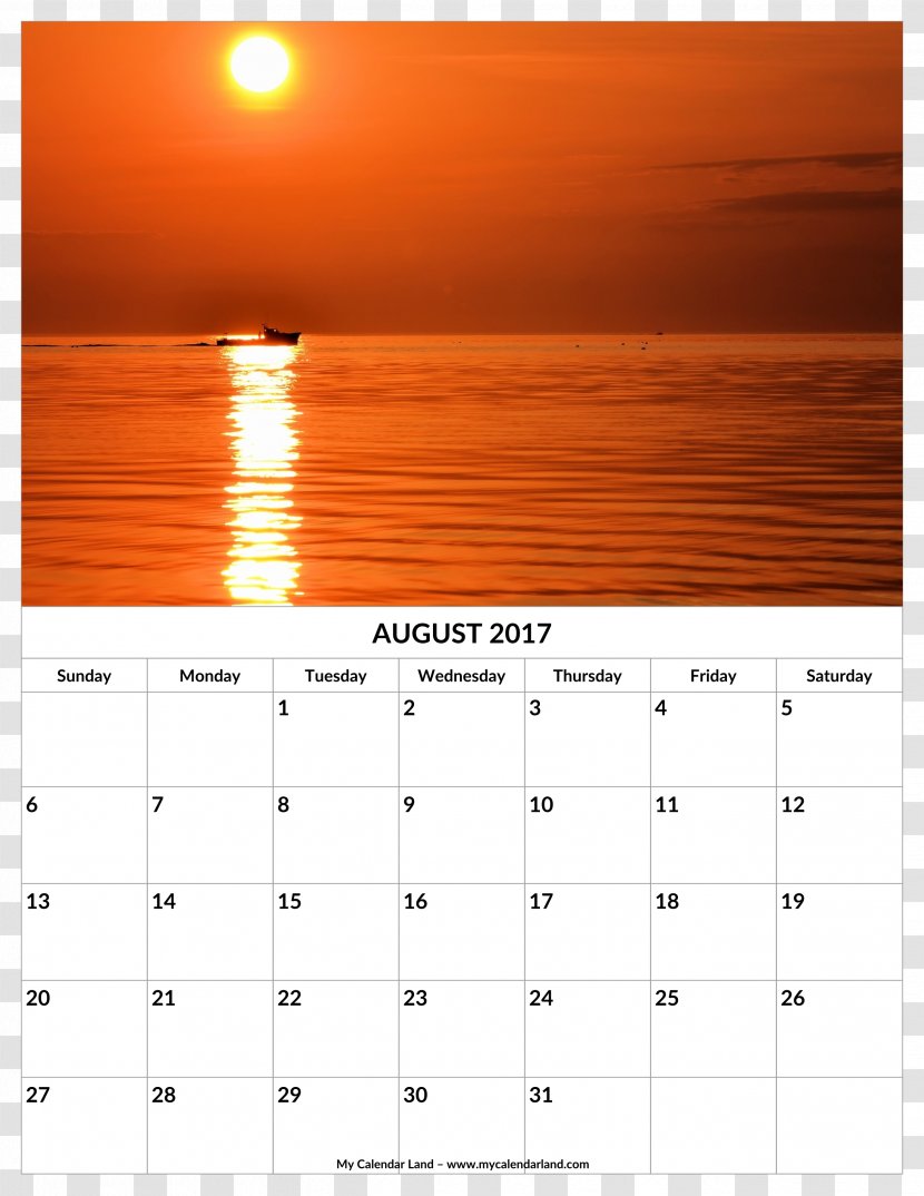 Calendar 0 July New Year - June - August Transparent PNG