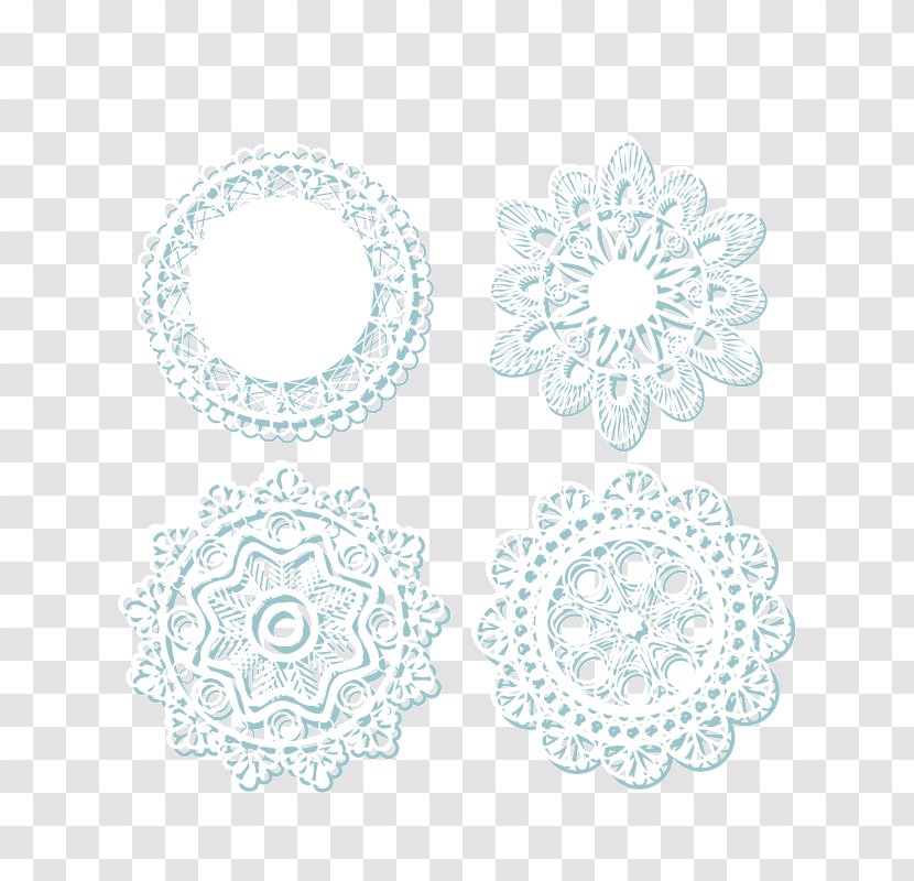 Lace Doily White Pattern - Decorative Tablecloths Transparent Background Vector Material Transparent PNG