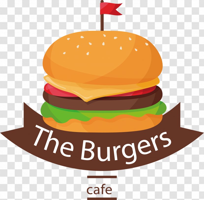 Hamburger Cheeseburger Fast Food Logo Clip Art - Fried Chicken - Red Flag Hamburg Transparent PNG