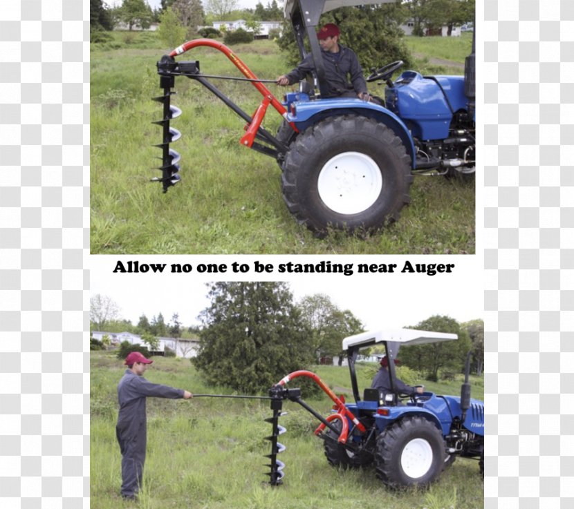 Tractor Tire Post Hole Digger Car Motor Vehicle - Posthole Transparent PNG