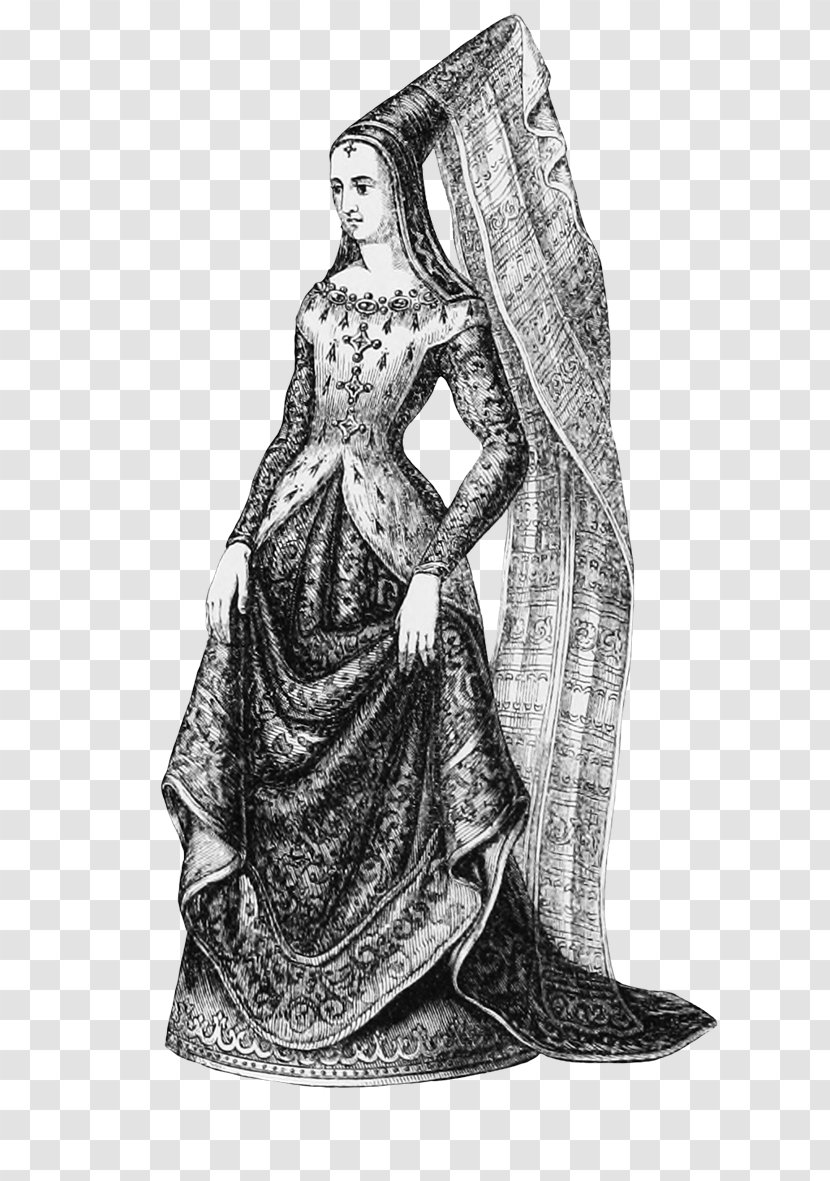 Middle Ages Drawing 15th Century Female Woman - Art - Medieval Transparent PNG