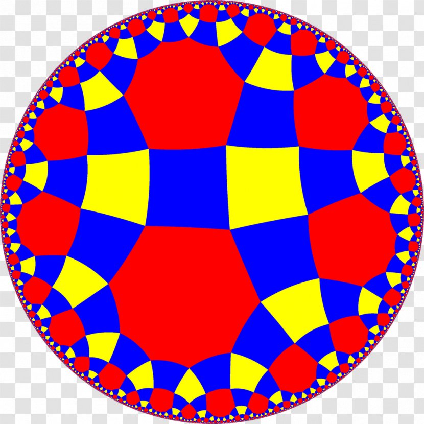 Tessellation Order-4 Hexagonal Tiling Honeycomb Uniform Hyperbolic Geometry - Coloring - Square Transparent PNG