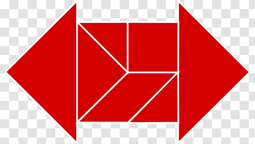Triangle Area Square Tangram - Red Transparent PNG