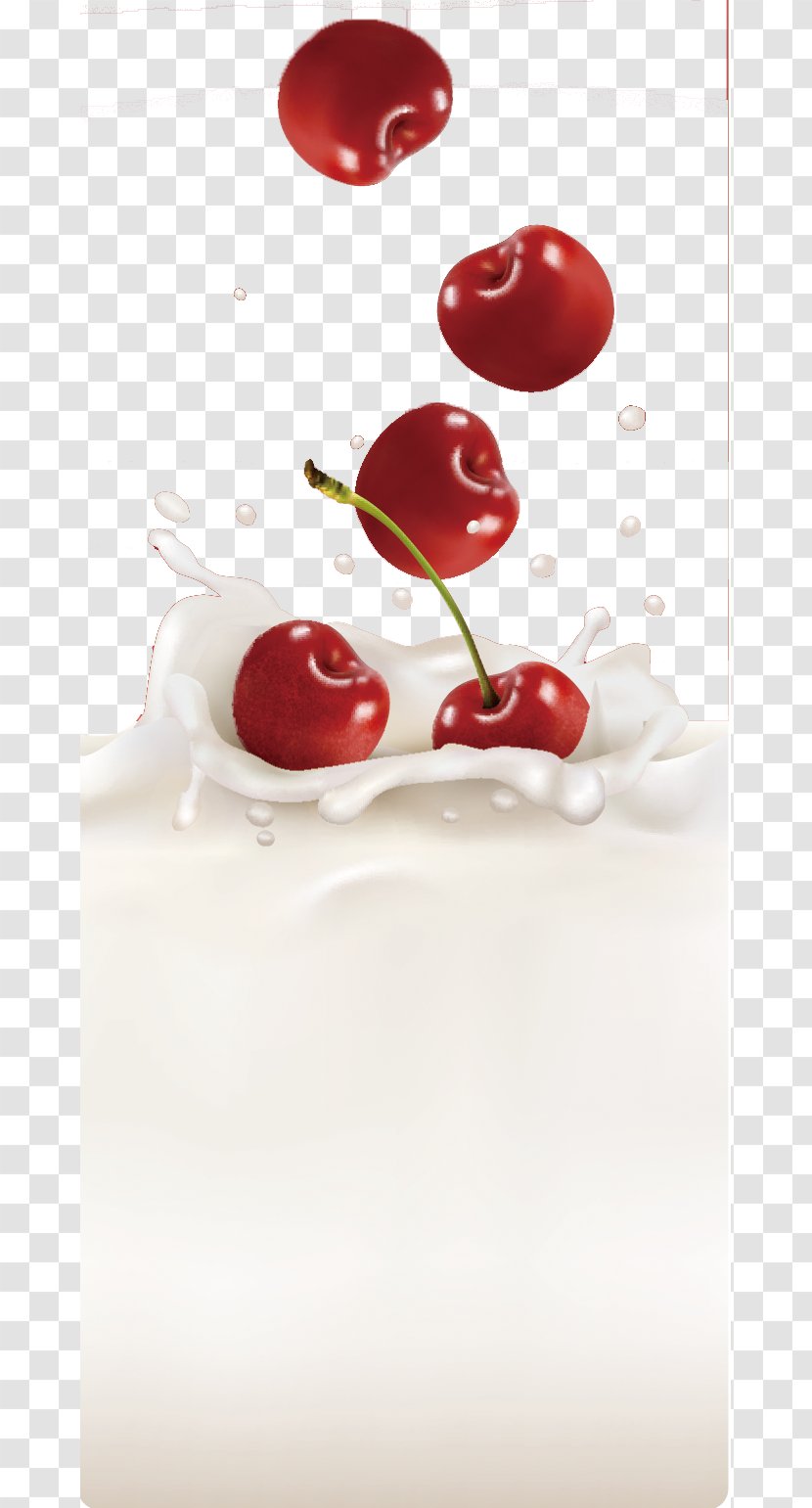 Cherry Milk Panna Cotta Petit Four Fruit - Toppings - Bright Transparent PNG