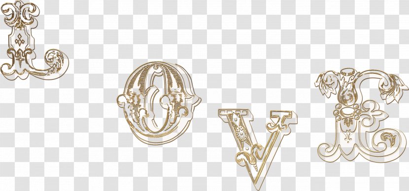 Earring Body Jewellery Silver Clothing Accessories - Jewelry Making - Love Text Transparent PNG