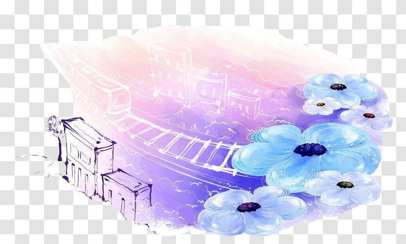 Watercolor Painting Fukei Photography Illustration - Creative Work - Dream City Transparent PNG