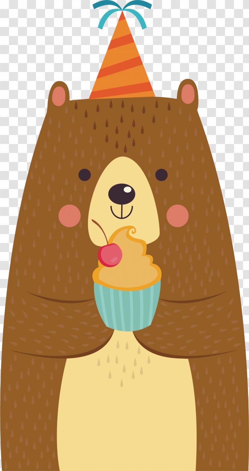 Cute Brown Bear With Cake - Frame - Cartoon Transparent PNG