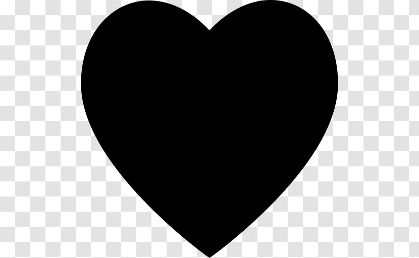 Heart Silhouette Black And White Clip Art - Square Transparent PNG