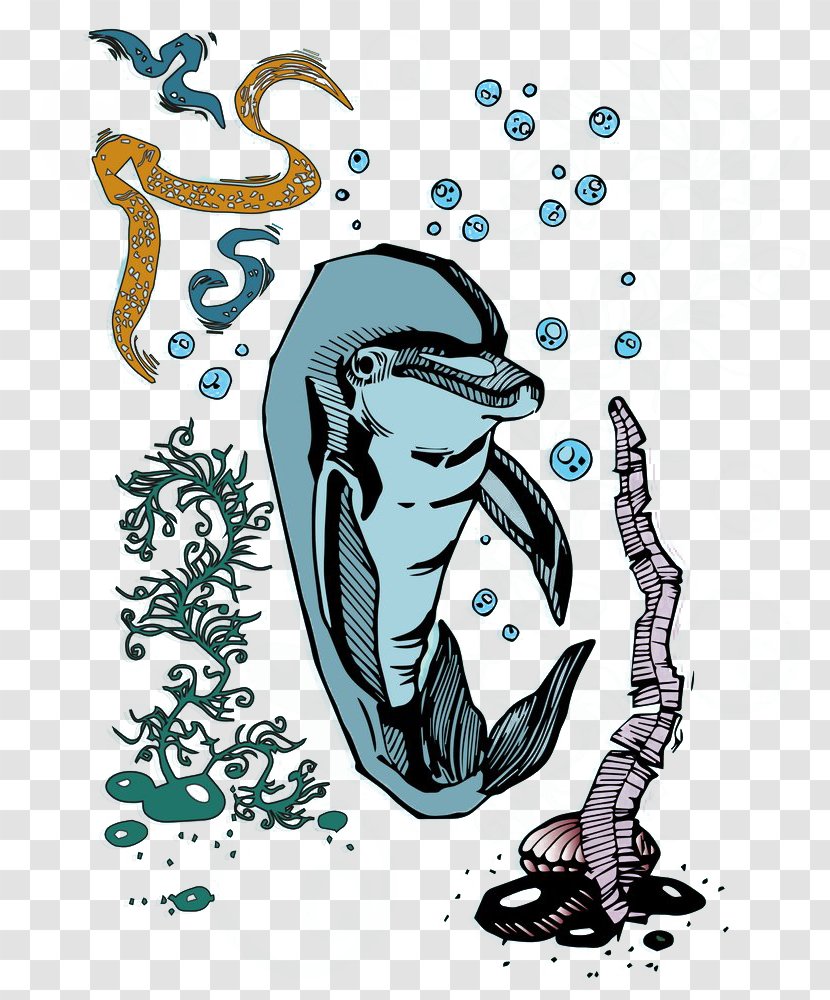 Cartoon Comics Illustration - Animation - Dolphin Transparent PNG