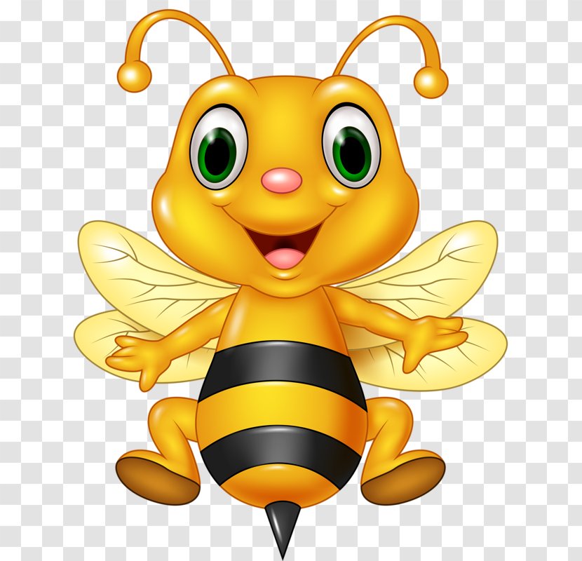 Honey Bee Cartoon Illustration - Cute Transparent PNG