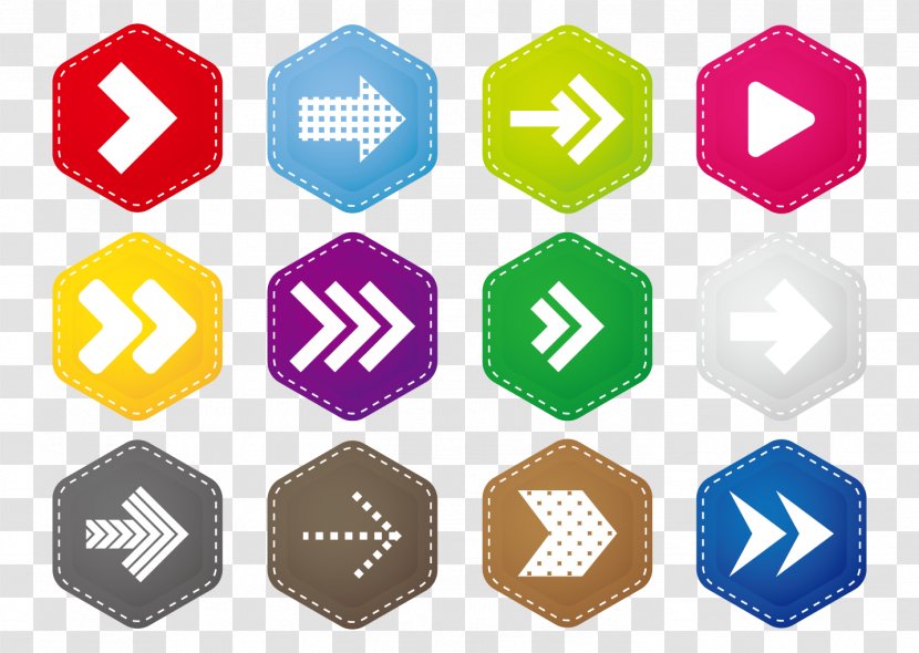 Arrow Keys Icon - Brand - Hexagon Transparent PNG