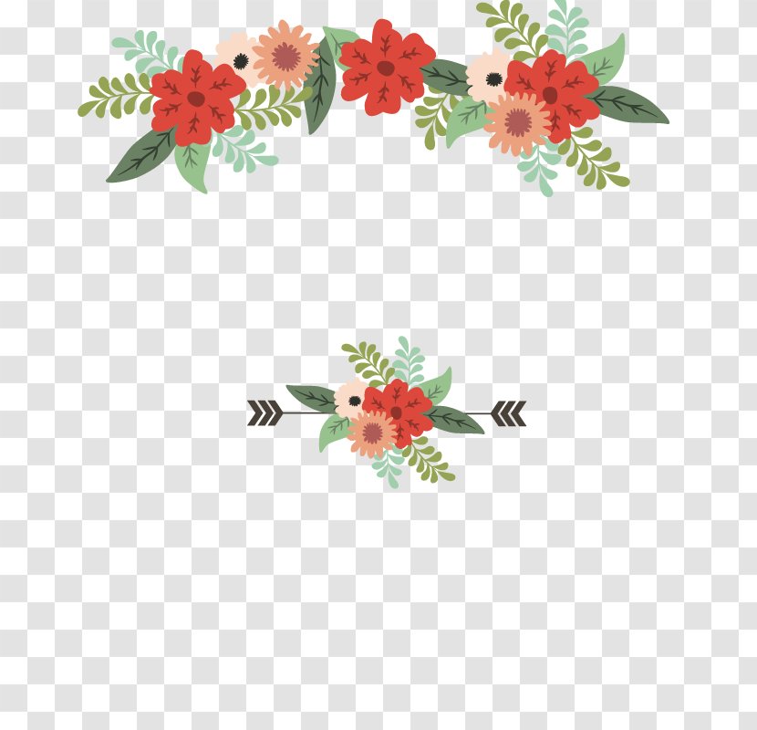Wedding Invitation Floral Design Flower Euclidean Vector - Textile - Painted Garlands Transparent PNG