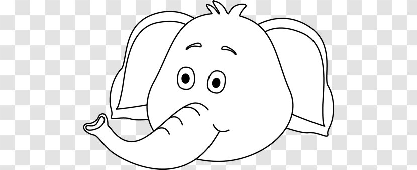 Asian Elephant Black And White Clip Art - Silhouette - Outlines Transparent PNG