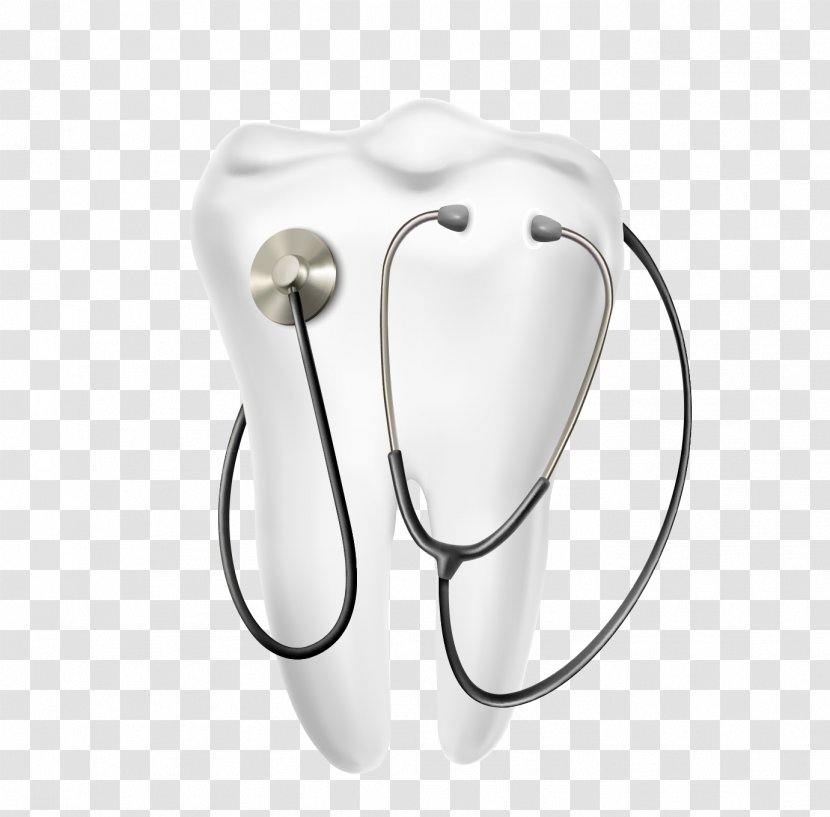 Tooth Stethoscope Dentistry Euclidean Vector - Silhouette - Teeth Transparent PNG