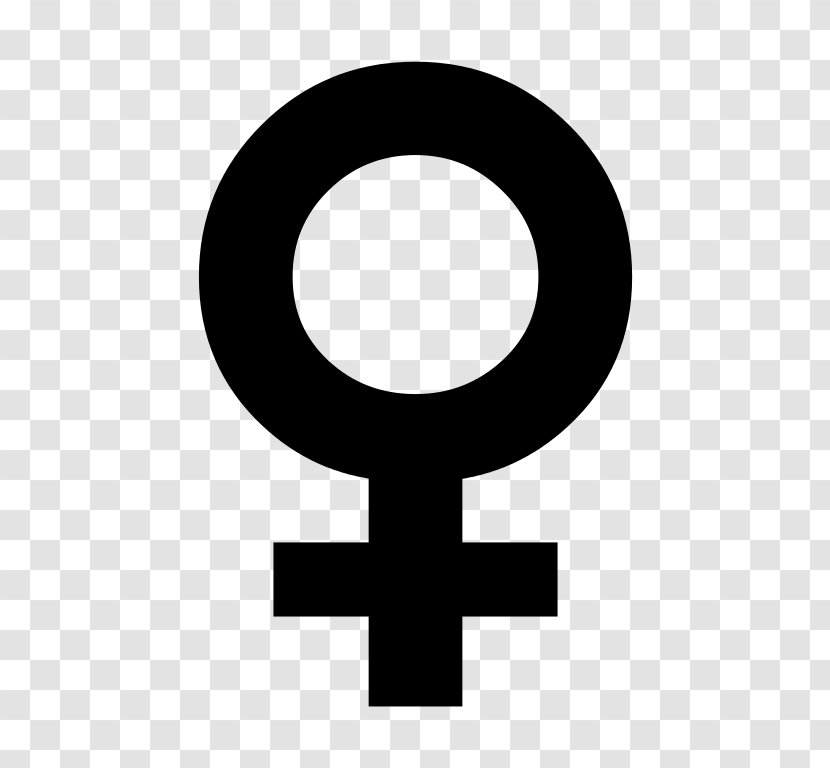 Gender Symbol Female Sign - Black And White - Icon Transparent PNG