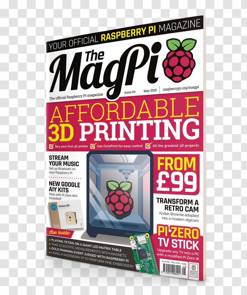 Raspberry Pi The MagPi 3D Printing Computer - 3d Graphics Transparent PNG