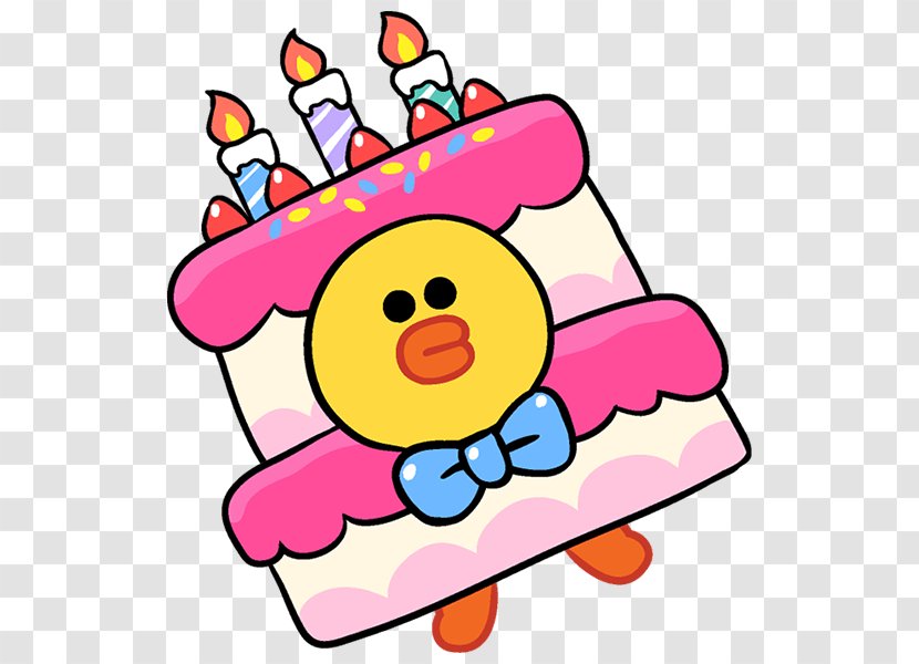 Birthday Cake Line Friends Sticker Clip Art - National Day Transparent PNG
