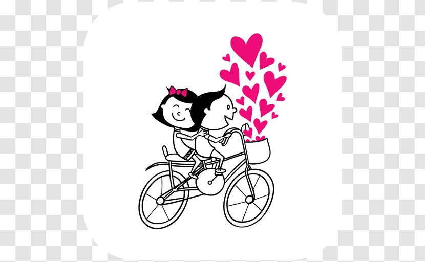 Bicycle Clip Art Vector Graphics Couple Cycling - Heart Transparent PNG