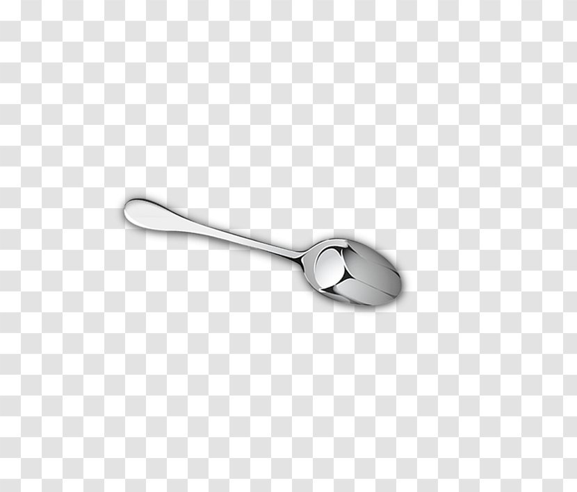 Silver Spoon - Black And White - A Transparent PNG