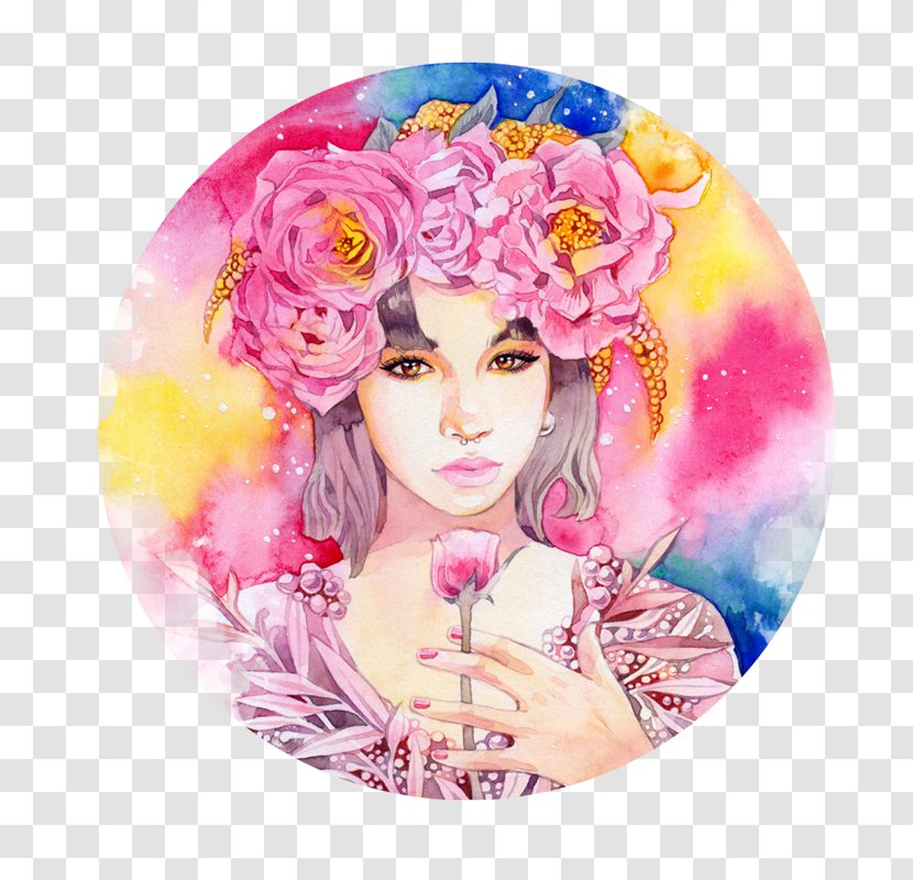 Watercolor Painting Portrait Drawing DeviantArt - Photography - Peony Transparent PNG