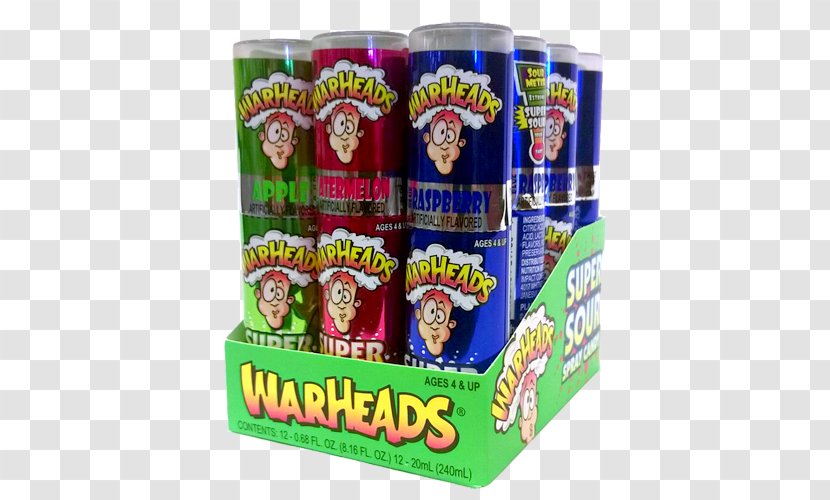 Warheads Sour Candy Cane Chewing Gum - Assorted Flavors Transparent PNG