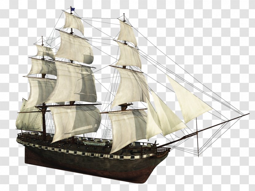 Sailing Ship Watercraft Boat - Brig Transparent PNG