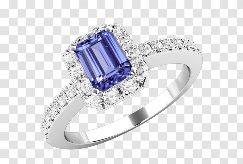 Engagement Ring Diamond Cut Tanzanite - Flower - All Gold Rings For Girls Transparent PNG