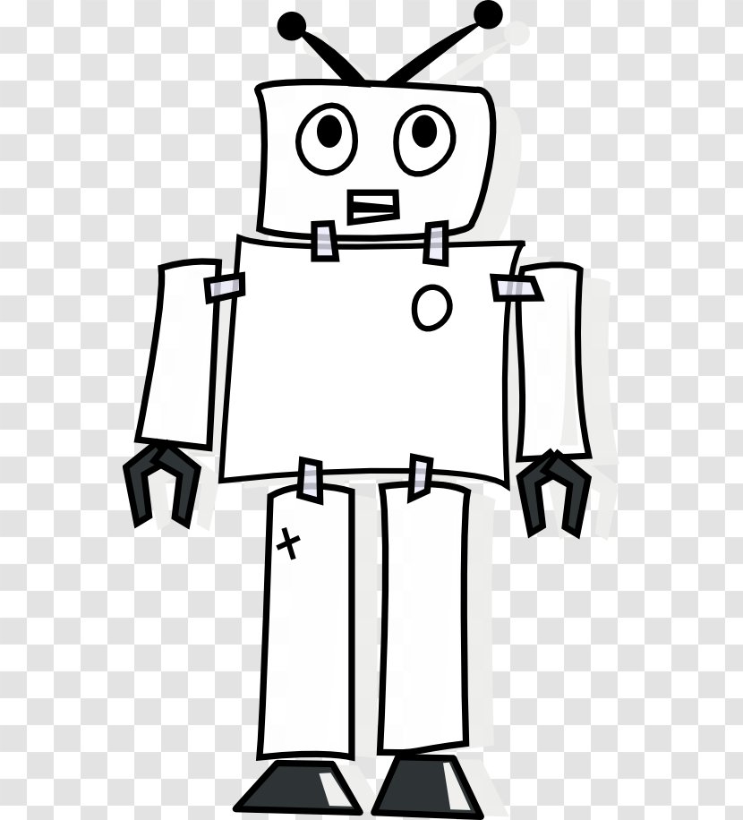 Robot Cartoon Clip Art - Structure - Halloween Pictures Black And White Transparent PNG