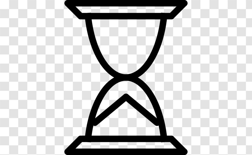 Hourglass Clock - Black And White - Sand Watch Transparent PNG