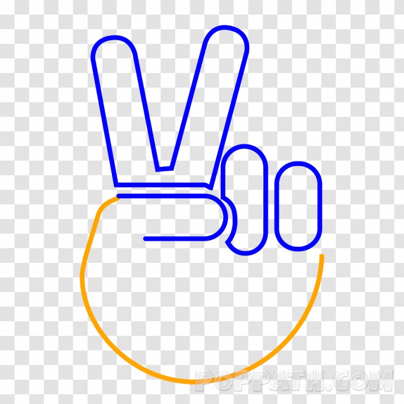 Emoji V Sign Thumb Hand Text Messaging - Area Transparent PNG