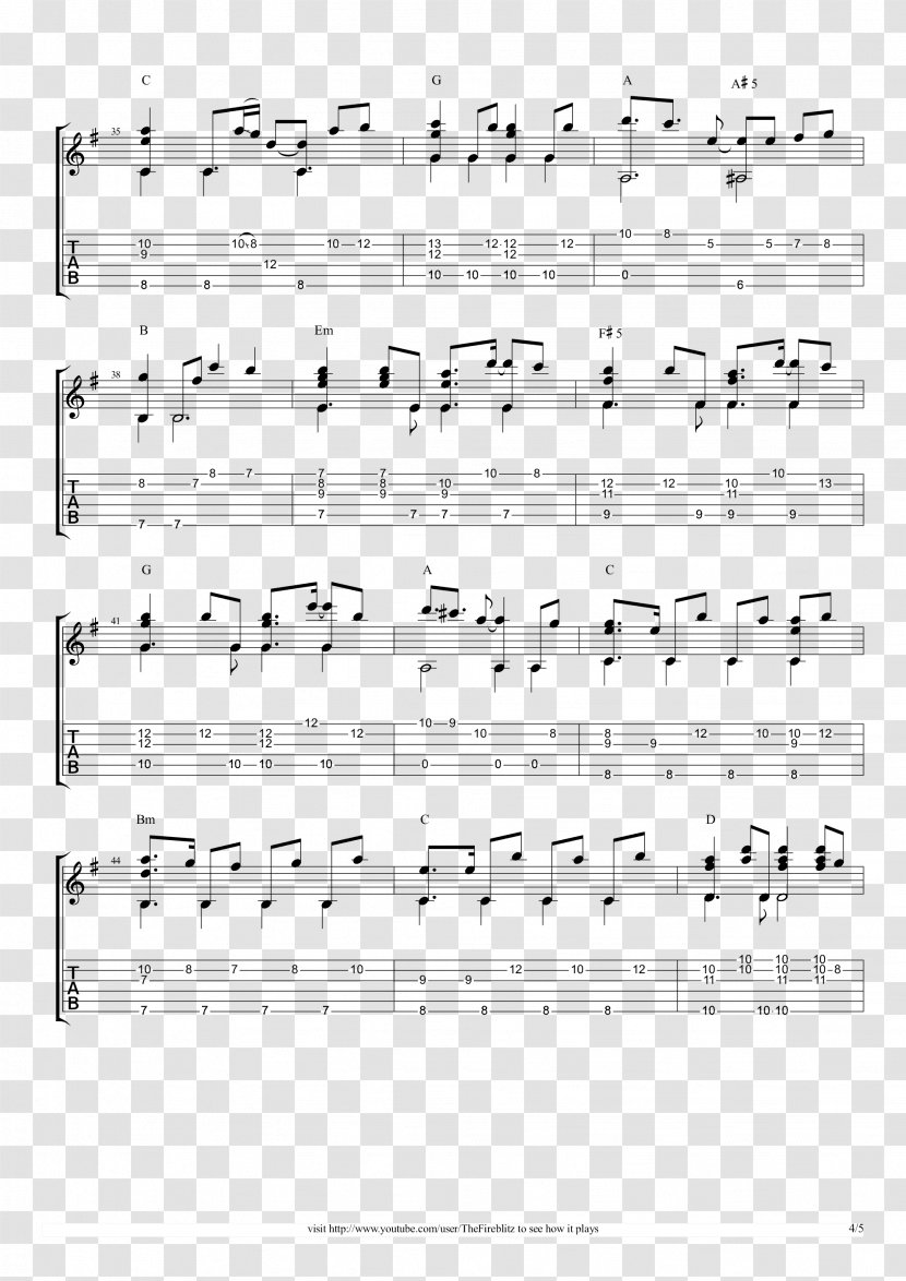 Sheet Music Numbered Musical Notation Guitar Country Blues Piano - Canetas Border Transparent PNG
